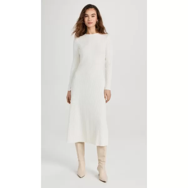 Vince Womens Rib Crew Neck DressOffwhite