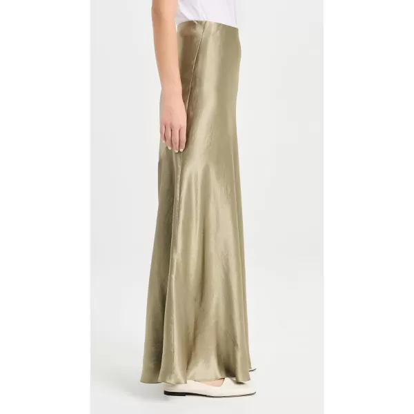 Vince Womens Satin Maxi SkirtArtichoke