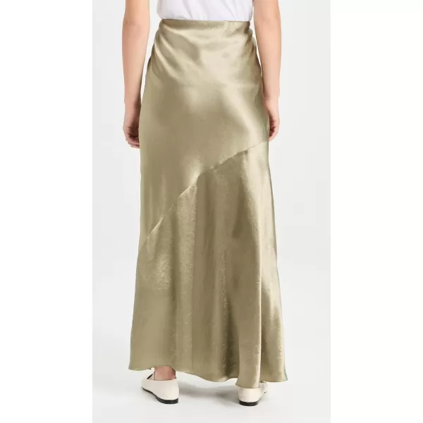 Vince Womens Satin Maxi SkirtArtichoke