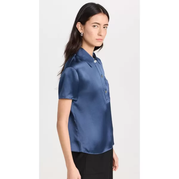 Vince Womens Short Sleeve PoloRiverbed