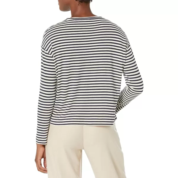 Vince Womens Striped LS Drop Shoulder TopEnokiTwilight