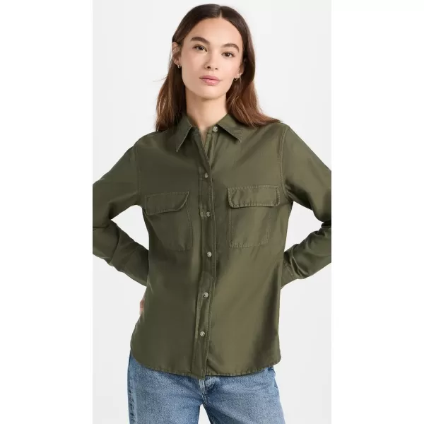 Vince Womens Utility ShirtWashed Vine