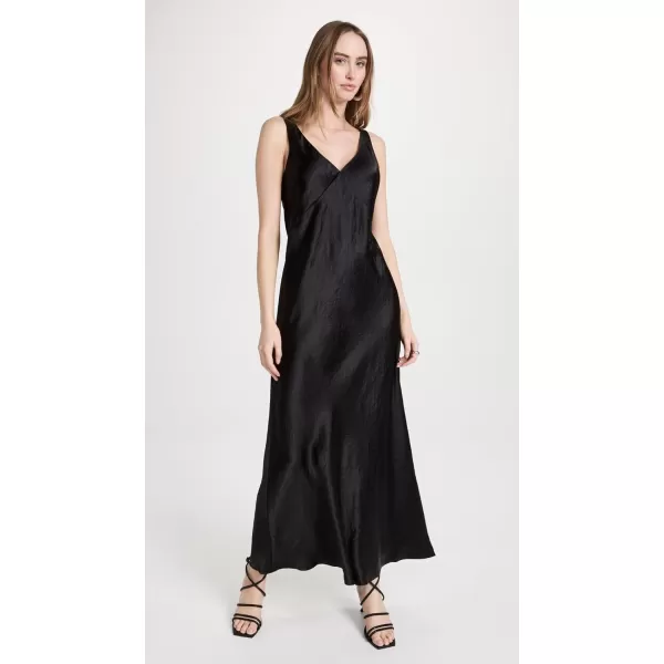 Vince Womens V Neck Maxi Slip DressBlack