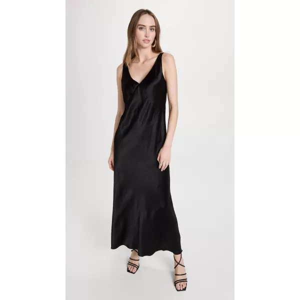 Vince Womens V Neck Maxi Slip DressBlack