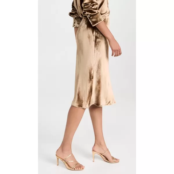 Vince Womens Velvet Short Slip SkirtGold Shadow