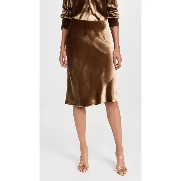 Vince Womens Velvet Short Slip SkirtGold Shadow