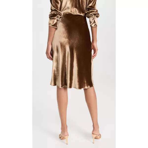 Vince Womens Velvet Short Slip SkirtGold Shadow