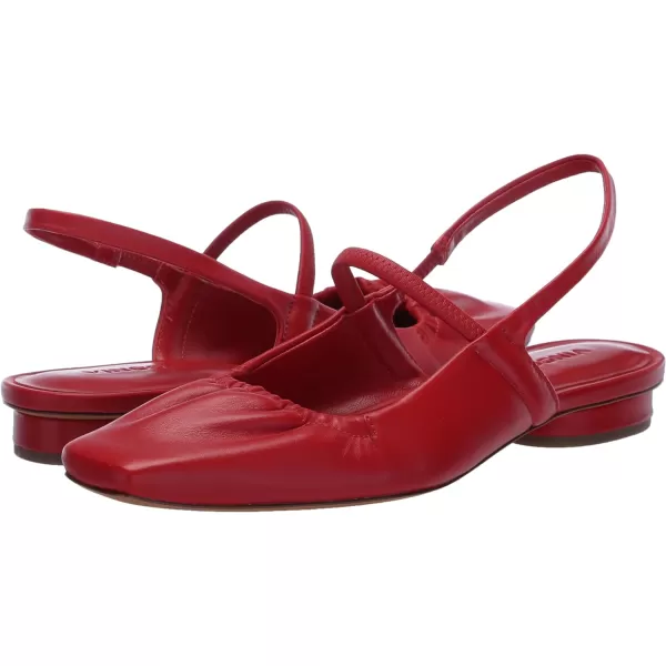 Vince Womens Venice FlatsCrimson Red Leather