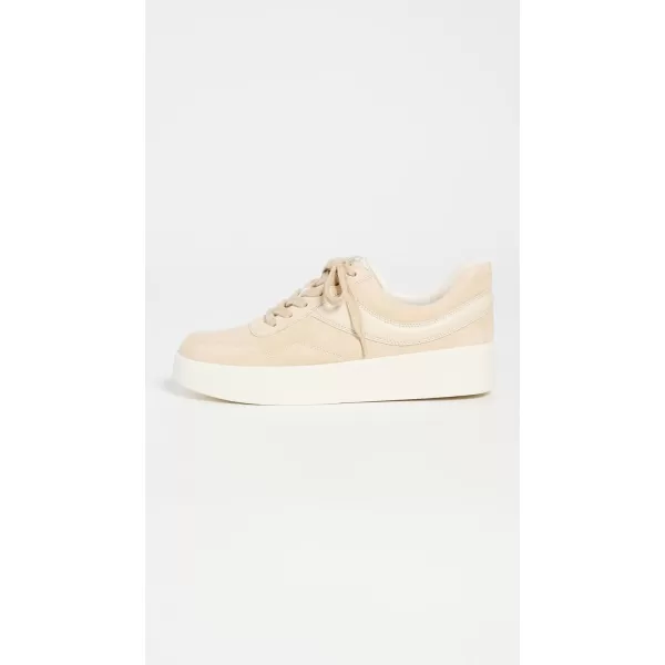 Vince Womens Warren Court Lace Up SneakerMacadamia Beige Suede