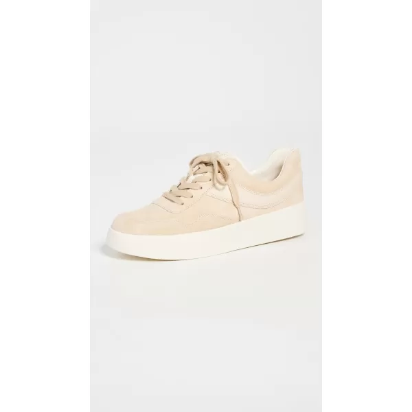 Vince Womens Warren Court Lace Up SneakerMacadamia Beige Suede