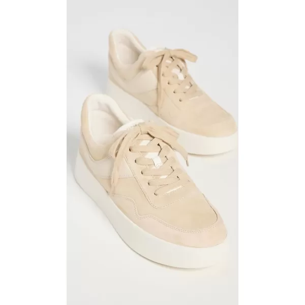 Vince Womens Warren Court Lace Up SneakerMacadamia Beige Suede