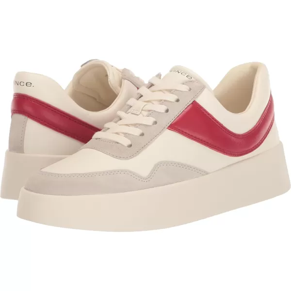 Vince Womens Warren Court Lace Up SneakerMilk Crimson Red