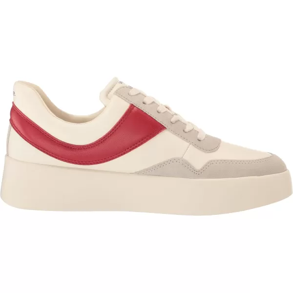 Vince Womens Warren Court Lace Up SneakerMilk Crimson Red