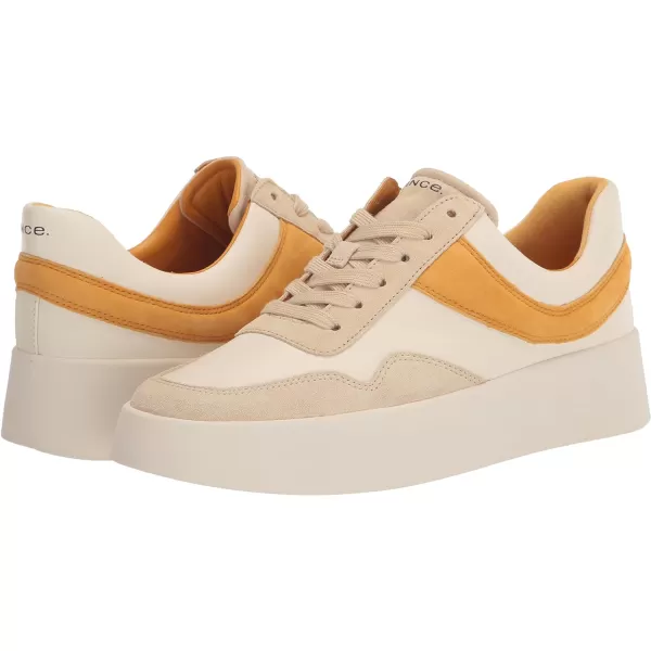 Vince Womens Warren Court Lace Up SneakerPapaya Yellow Suede