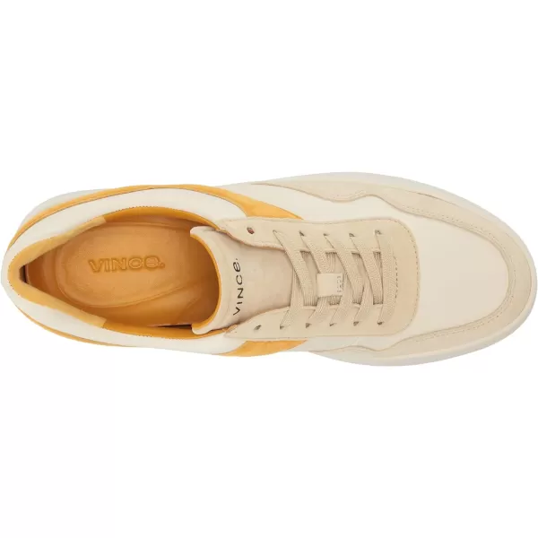 Vince Womens Warren Court Lace Up SneakerPapaya Yellow Suede