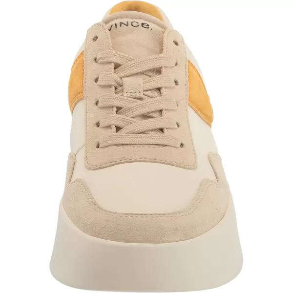 Vince Womens Warren Court Lace Up SneakerPapaya Yellow Suede