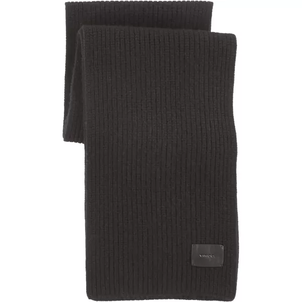 Vince mens Cashmere Blend Shaker Stitch Rib Knit ScarfBlack