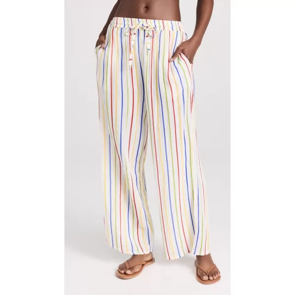 Vitamin A Womens Costa PantsRetro Stripe Cotton Crinkle