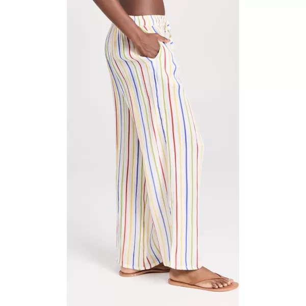 Vitamin A Womens Costa PantsRetro Stripe Cotton Crinkle