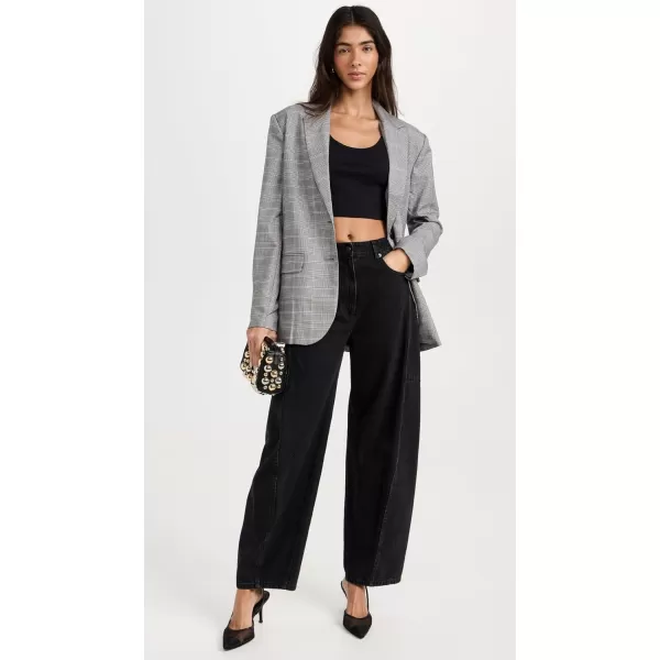 WAYF Womens Plaid BlazerGrey Plaid