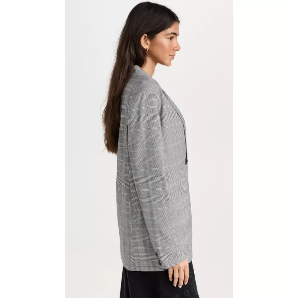 WAYF Womens Plaid BlazerGrey Plaid