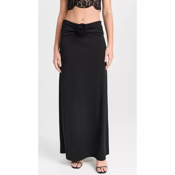 WAYF Womens Ruched Maxi SkirtBlack