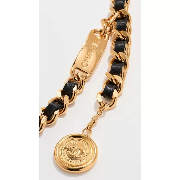 What Goes Around Comes Around Womens PreLoved Chanel Black Gold Chain BeltBlack