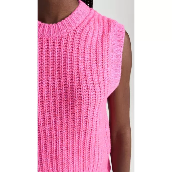 White  Warren Womens Cashmere Air Plush Ribbed VestPink Marle