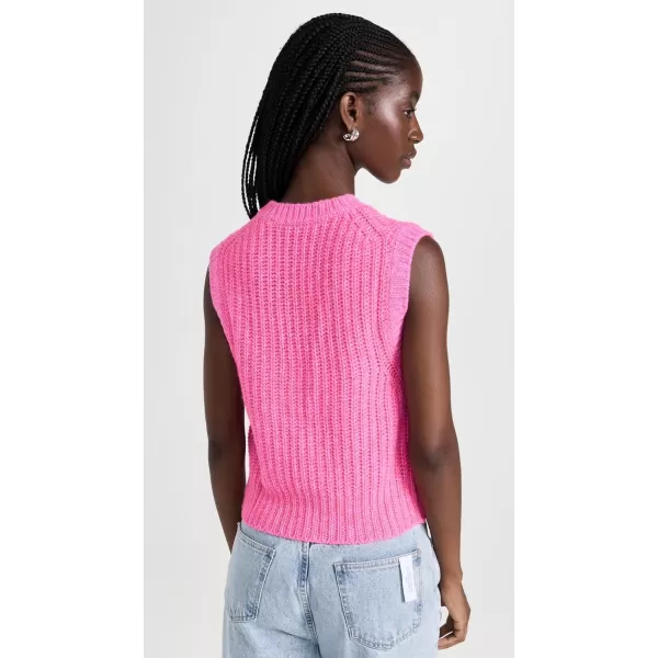 White  Warren Womens Cashmere Air Plush Ribbed VestPink Marle