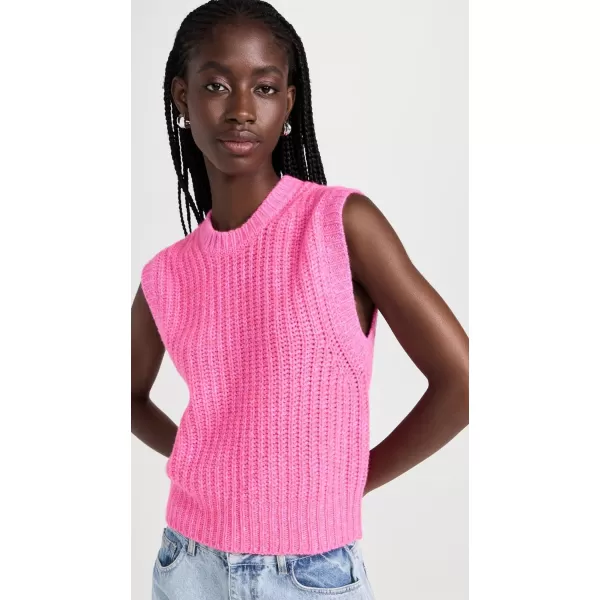 White  Warren Womens Cashmere Air Plush Ribbed VestPink Marle