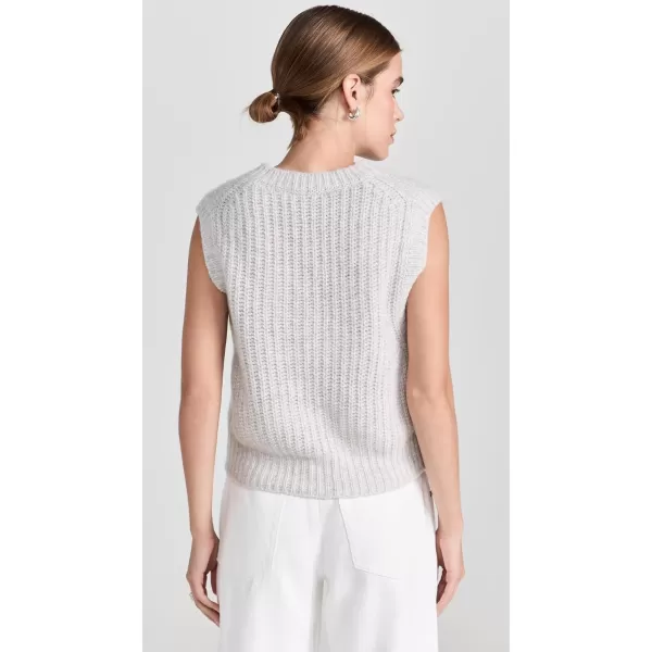 White  Warren Womens Cashmere Air Plush Ribbed VestWhite Marl