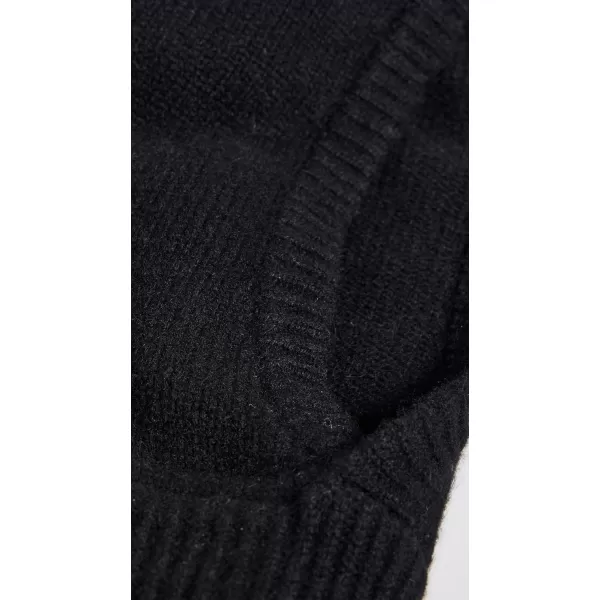 White  Warren Womens Cashmere Balaclava HoodBlack