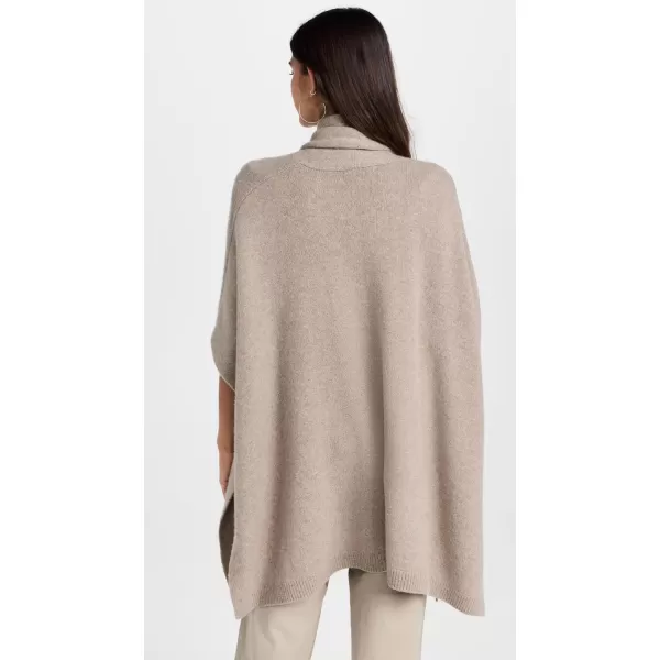 White  Warren Womens Cashmere Blend Open PonchoFawn Heather