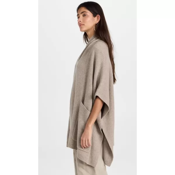 White  Warren Womens Cashmere Blend Open PonchoFawn Heather