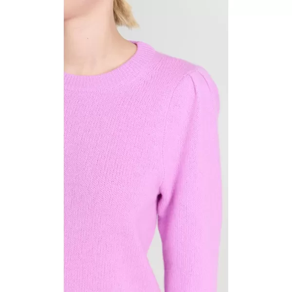 White  Warren Womens Cashmere Featherweight Puff Sleeve SweaterNeon Mauve