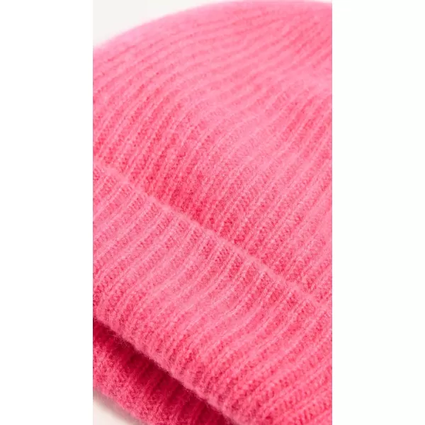 White  Warren Womens Cashmere Plush Rib BeanieBright Rose