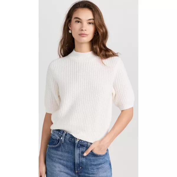 White  Warren Womens Cashmere Ribbed MockneckSoft White