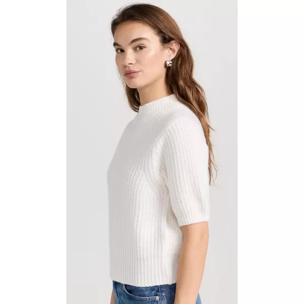 White  Warren Womens Cashmere Ribbed MockneckSoft White