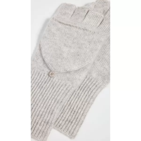 White  Warren Womens Cashmere Ribbed Pop Top GlovesMisty Grey Heather