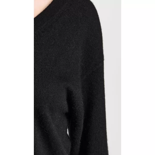 White  Warren Womens Cashmere Wide V Neck SweaterBlack