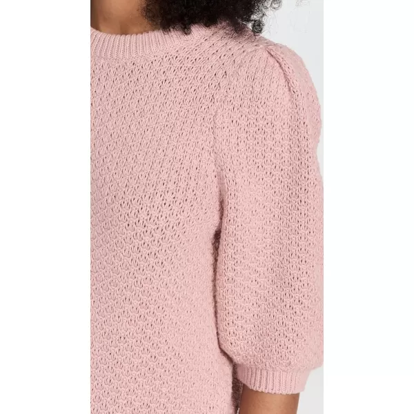 White  Warren Womens Cotton Tuck Stitch Puff Sleeve TopMuted Rose