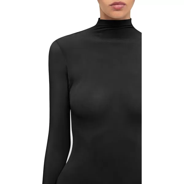 Wolford Buenos Aires String Body for Women Turtleneck Thong Back Long Sleeves Stylish Comfortable For Everyday WearBlack