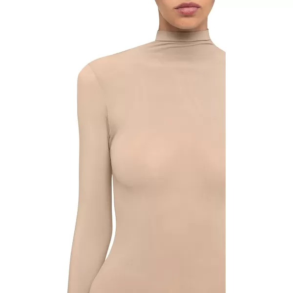 Wolford Buenos Aires String Body for Women Turtleneck Thong Back Long Sleeves Stylish Comfortable For Everyday WearCaf Au Lait