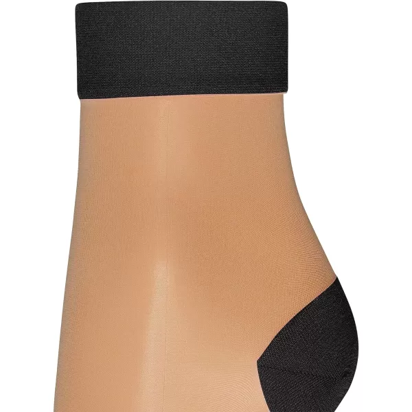 Wolford Colour Shade Socks for Women 20 Denier SheerOpaque Circular Knit High Contrast Heel Toe Cuffs Comfort Everyday WearFairly LightBlack