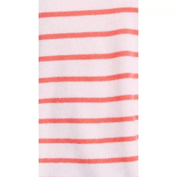 Womens Cashmere Drop Shoulder Striped SweatshirtPink SandRugby Red