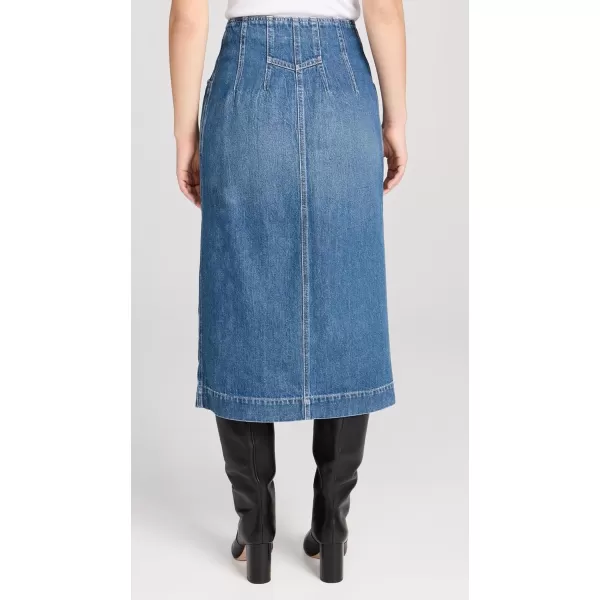 Womens Denim Skirt with ZipMid Blue