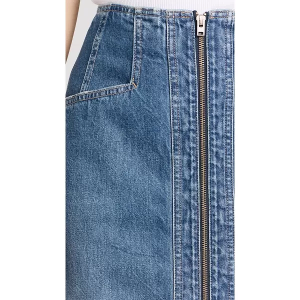 Womens Denim Skirt with ZipMid Blue