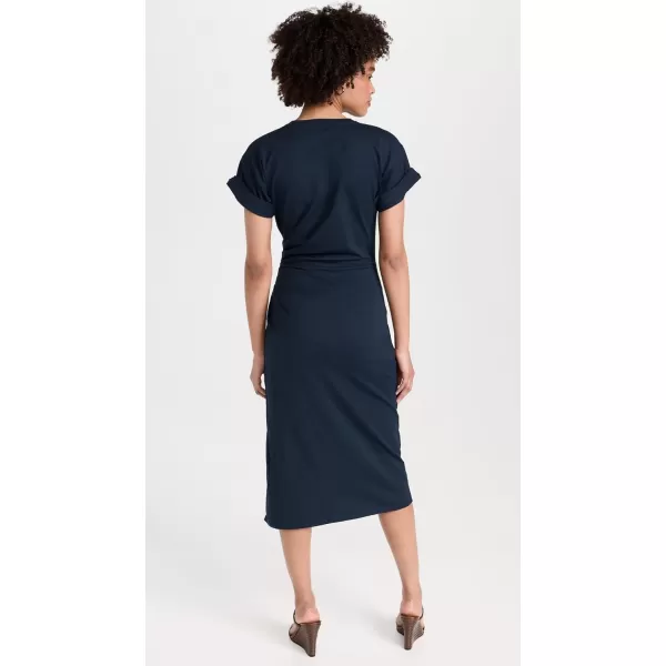 Womens Faux Wrap Midi DressNavy