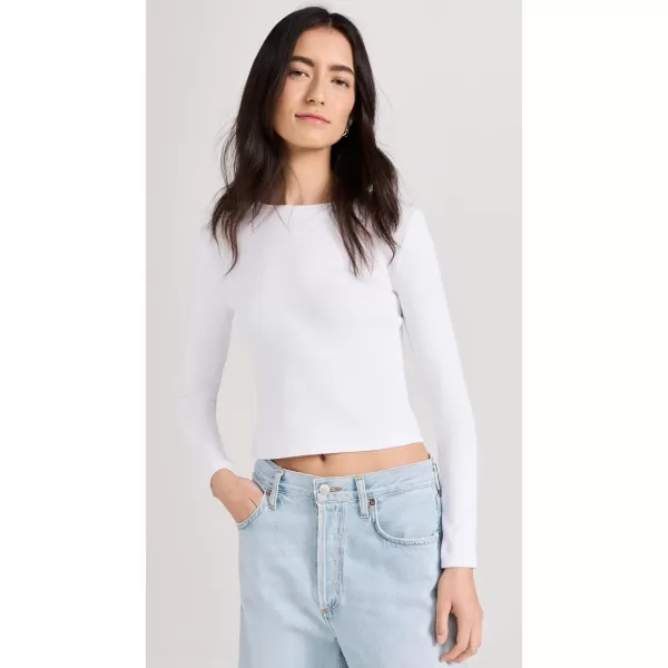 Womens Foxx Ribbed Long SleeveWhite