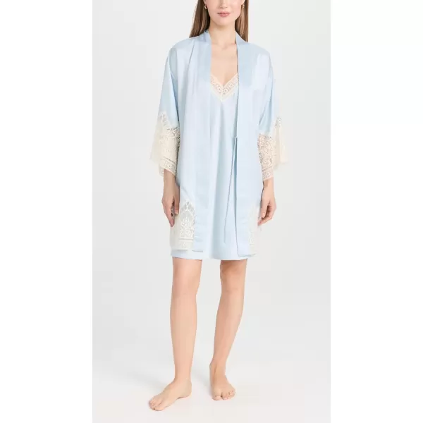 Womens Genevive Kimono with LaceBlue